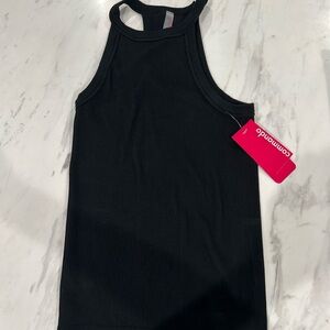 Black ribbed Commando tank top